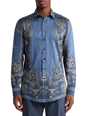 ETRO Men's Cotton Shirt with Unique Pattern - Size Available