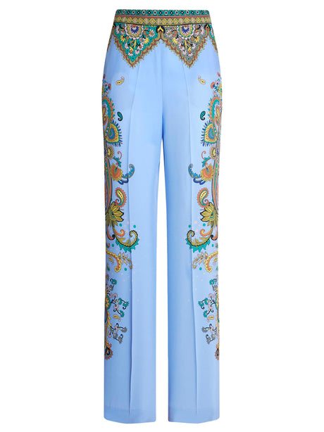 ETRO Silk Pleated Palazzo Trousers for Women - Spring Summer 25