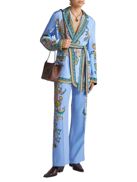 ETRO Silk Pleated Palazzo Trousers for Women - Spring Summer 25