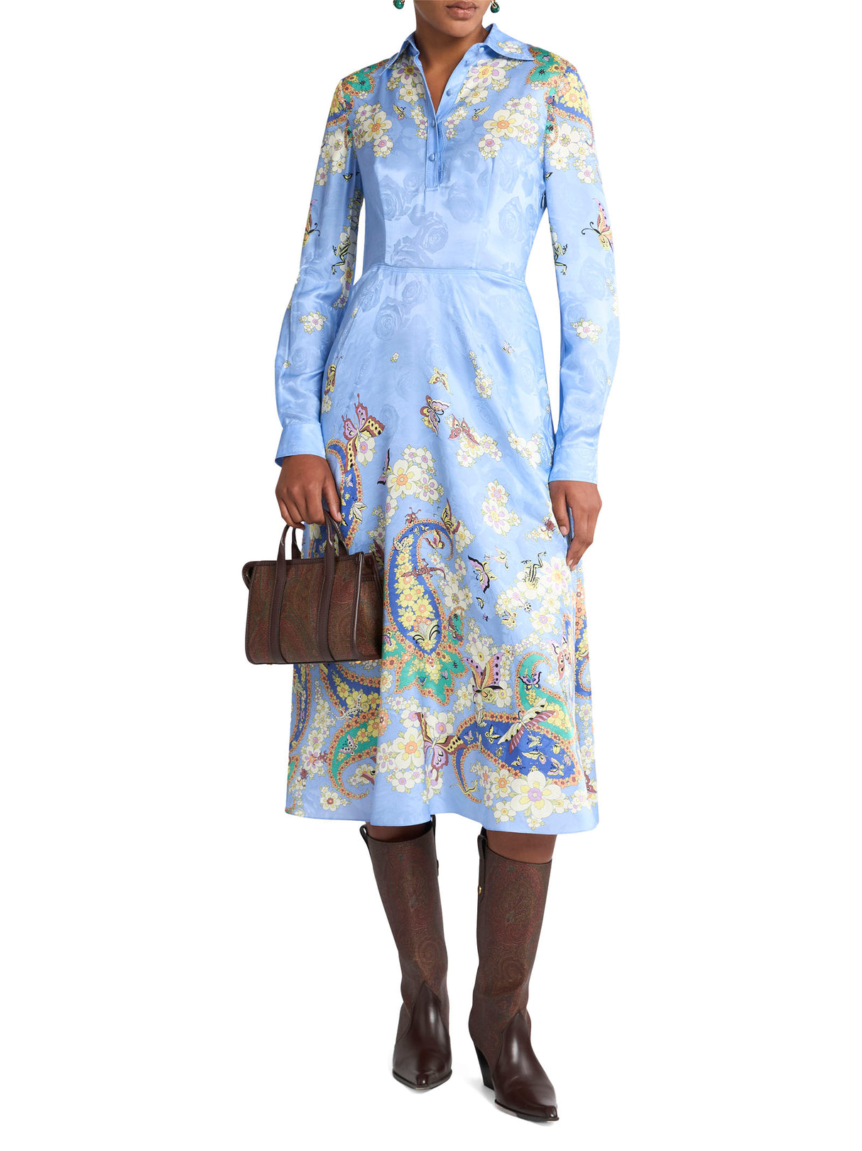 ETRO Floral Print Midi Shirtdress for Women