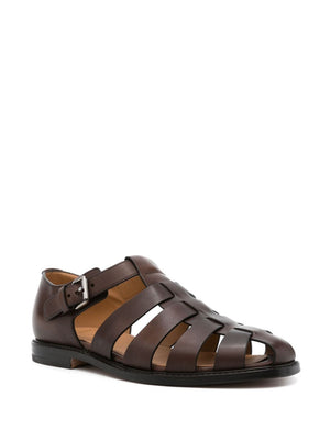 CHURCH'S Modern Fisherman Sandals for Men in Brown Leather