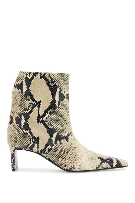 KHAITE Elegant Python Leather Ankle Boots