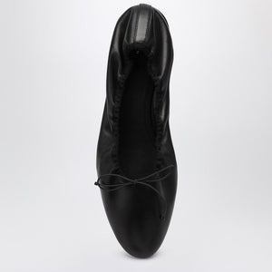 THE ROW Smooth Leather Ballerina with Oval Toe and Elastic Strap