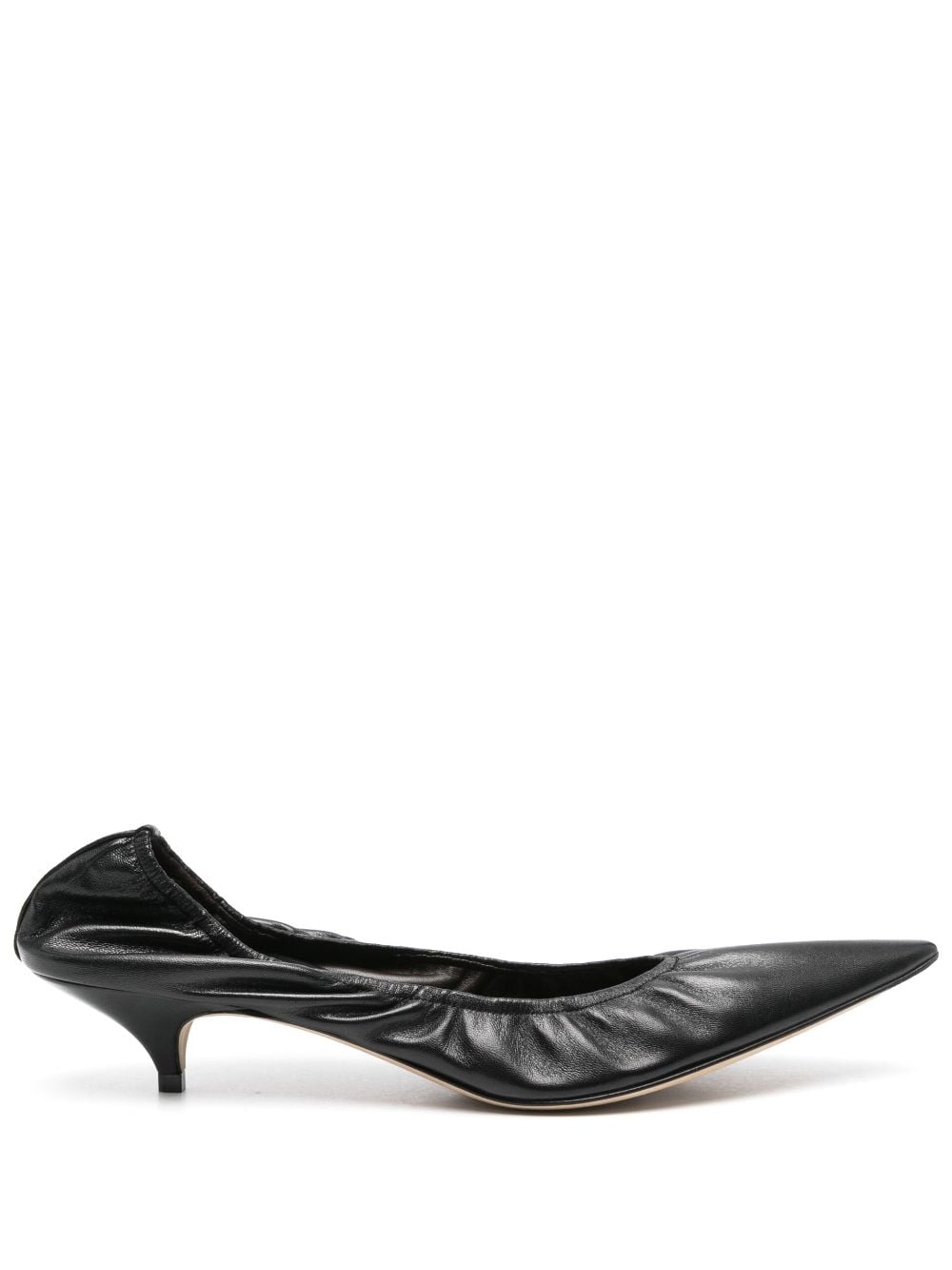 THE ROW Kitten Heel Ruched Detail Pumps - 40MM