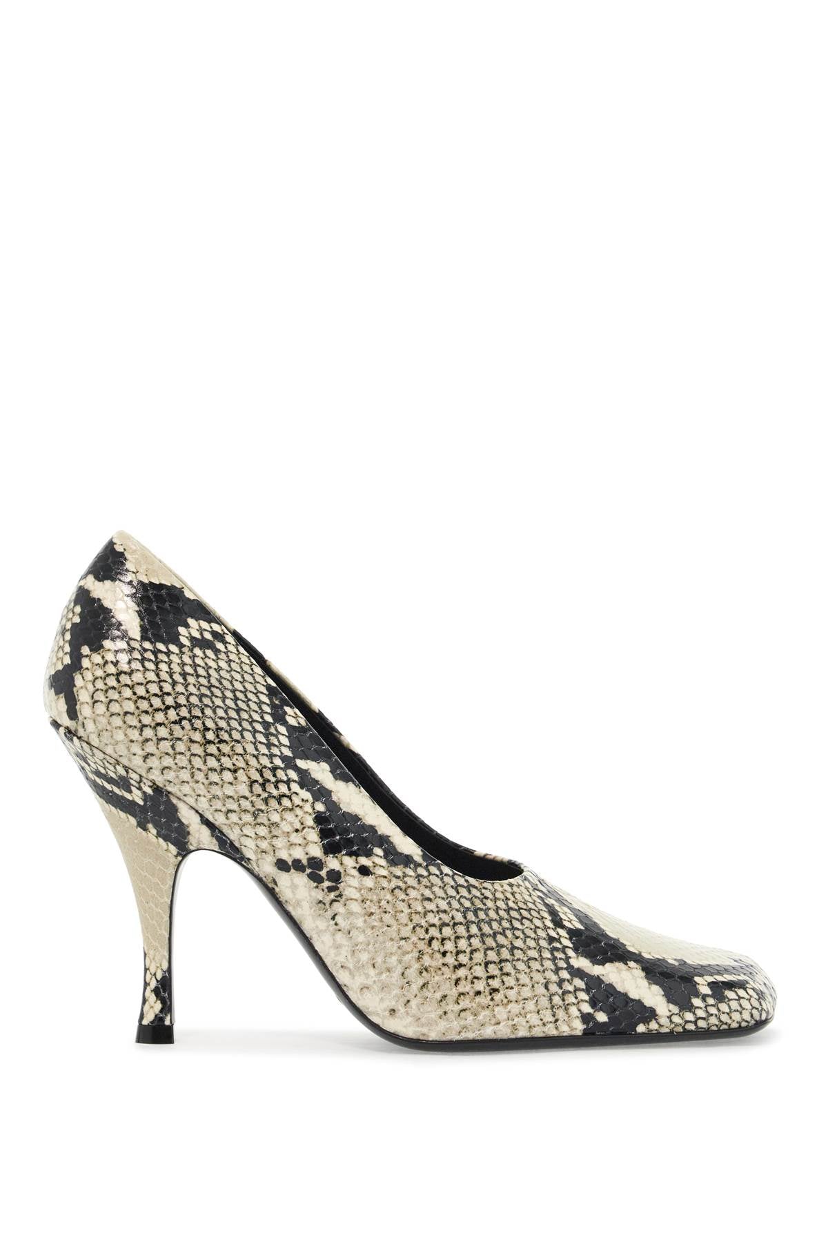 KHAITE Square Toe Python Leather Pumps