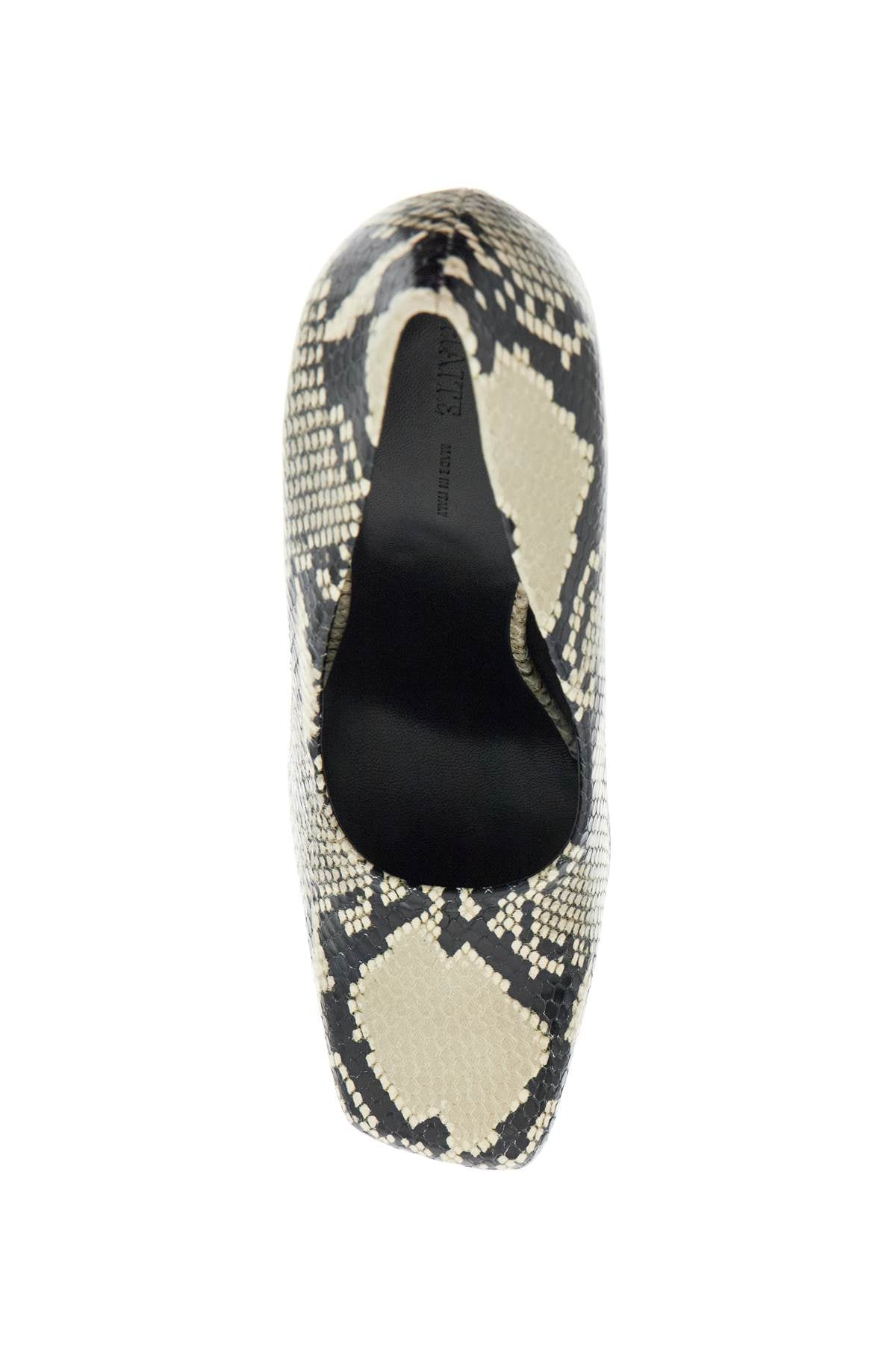 KHAITE Square Toe Python Leather Pumps