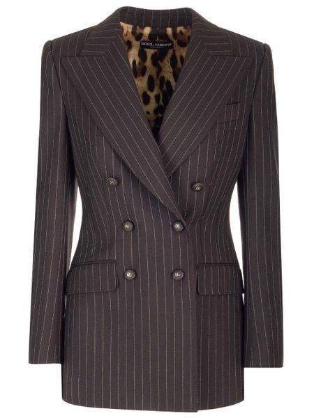 DOLCE & GABBANA Pinstriped Turlington Jacket Size 40