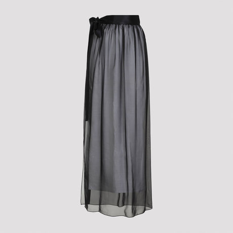 DOLCE & GABBANA Elegant Long Silk Skirt for Women - FW24 Collection