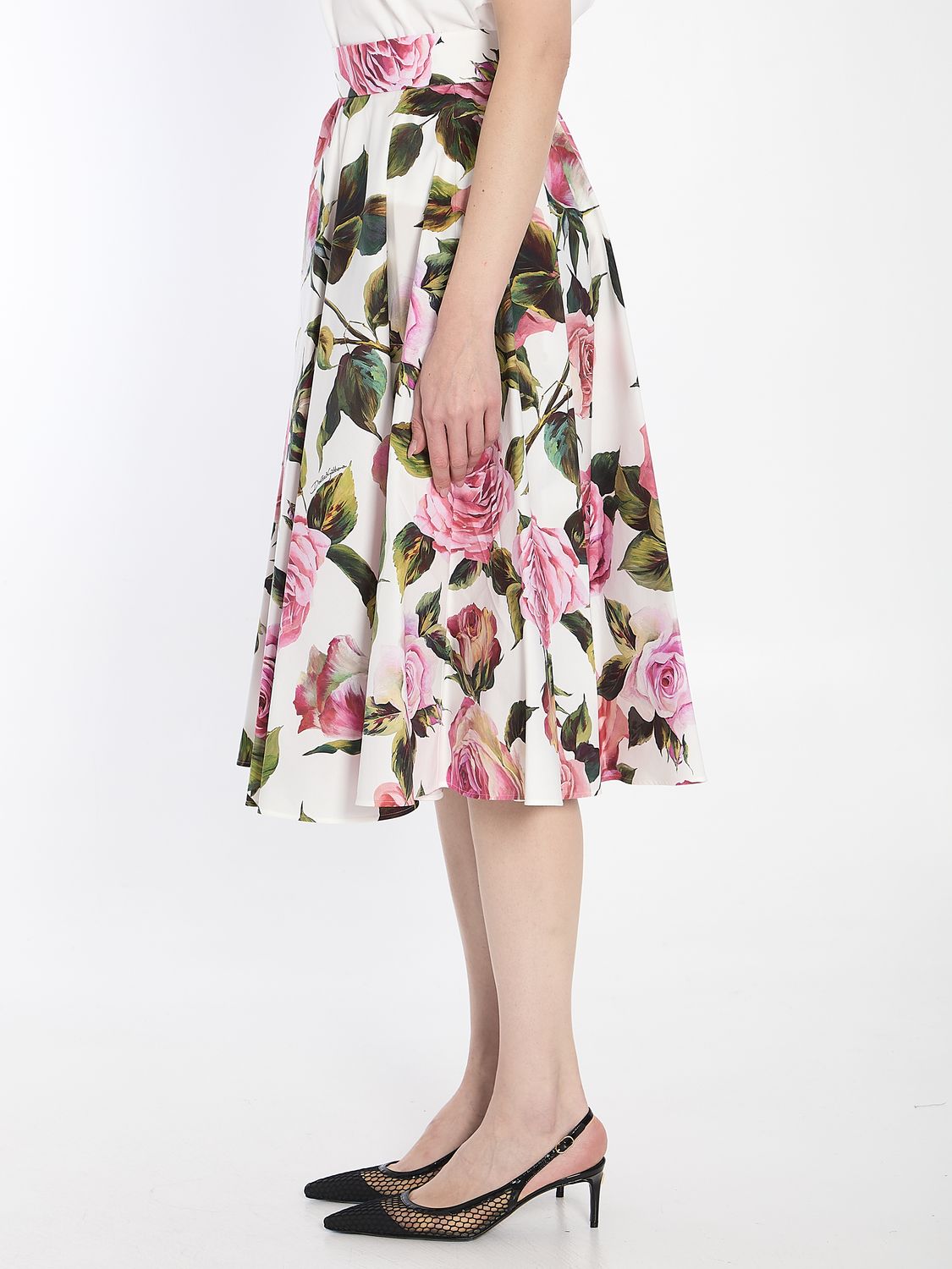 DOLCE & GABBANA Floral Midi Flared Skirt