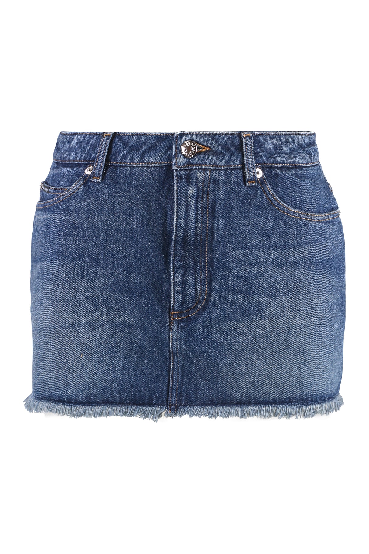 DOLCE & GABBANA Frayed Hem Denim Mini Skirt for Women