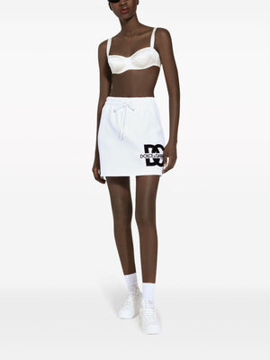 DOLCE & GABBANA Chic Contrast Logo Mini Skirt