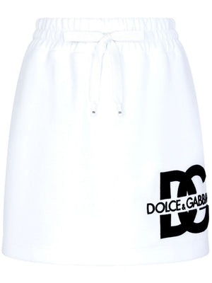 DOLCE & GABBANA Chic Contrast Logo Mini Skirt