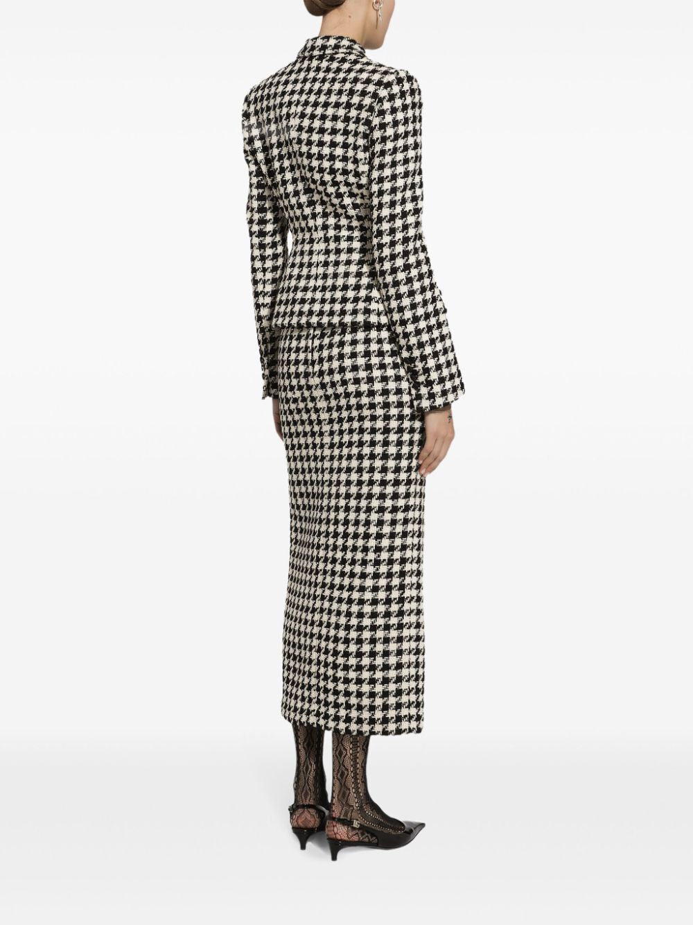 DOLCE & GABBANA Chic Black and White Houndstooth Mini Skirt