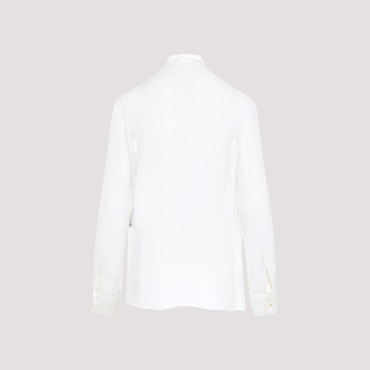 DOLCE & GABBANA Silk Pussy-Bow Collar Shirt