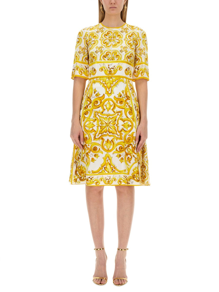 DOLCE & GABBANA Silk Charmeuse Midi Dress - Size 40 IT