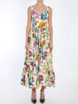 DOLCE & GABBANA Floral Midi Bustier Dress with Sweetheart Neckline