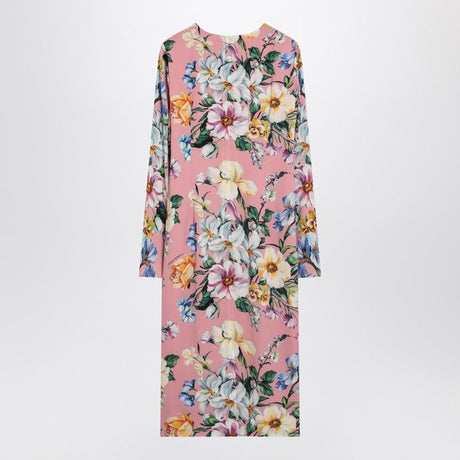 DOLCE & GABBANA Floral Midi Dress in Silk Blend