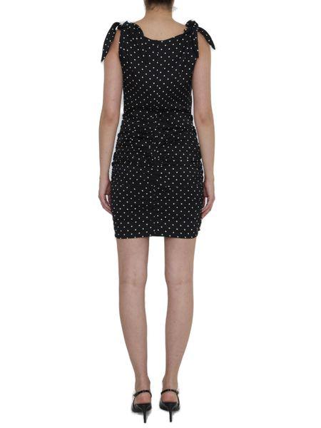 DOLCE & GABBANA Chic Midi Dress with Polka-Dot Print