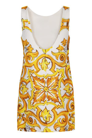 DOLCE & GABBANA Mini Dress with Majolica Print