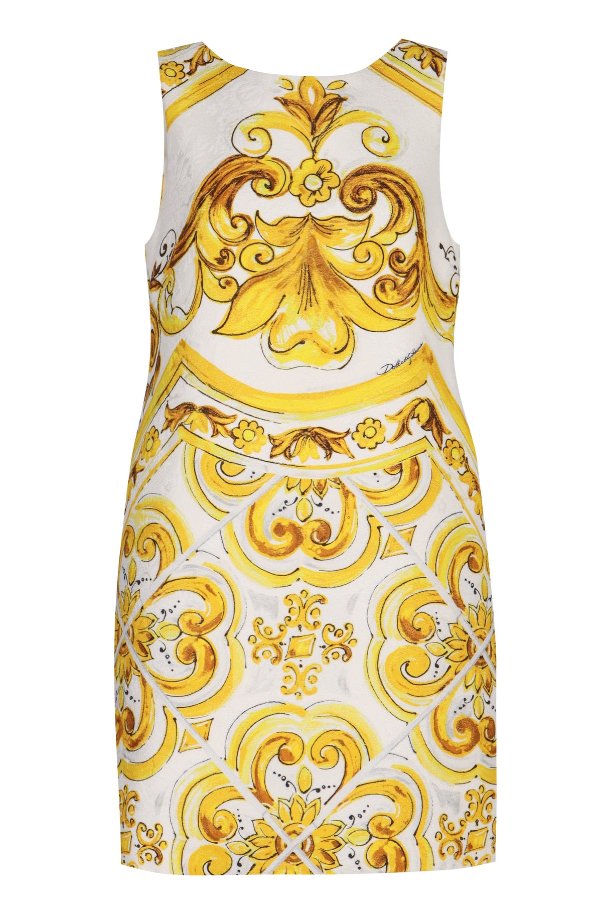 DOLCE & GABBANA Mini Dress with Majolica Print