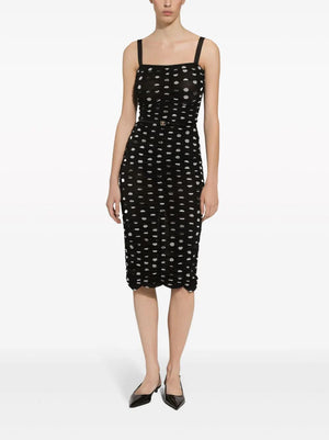 DOLCE & GABBANA Chic Polka Dot Tulle Midi Dress for Women