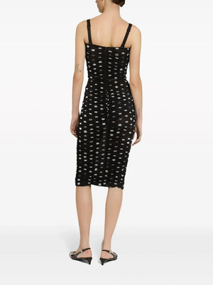 DOLCE & GABBANA Chic Polka Dot Tulle Midi Dress for Women