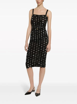 DOLCE & GABBANA Chic Polka Dot Tulle Midi Dress for Women