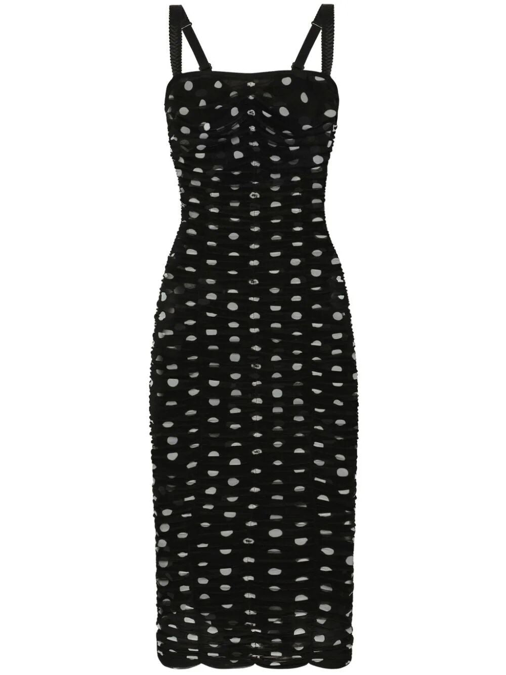 DOLCE & GABBANA Chic Polka Dot Tulle Midi Dress for Women