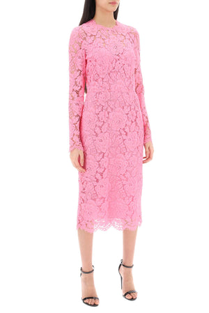 DOLCE & GABBANA Elegant Floral Lace Midi Dress