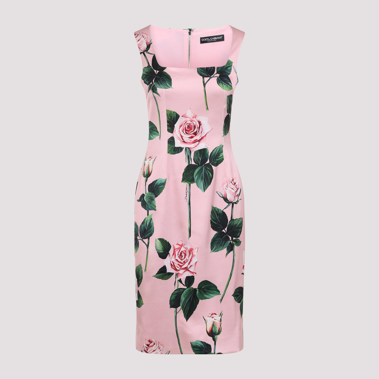 DOLCE & GABBANA Chic Floral Midi Dress with Back Slit