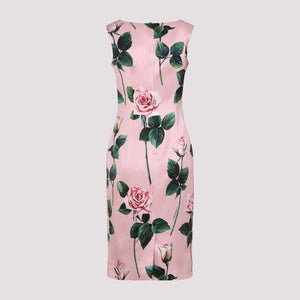 DOLCE & GABBANA Chic Floral Midi Dress with Back Slit