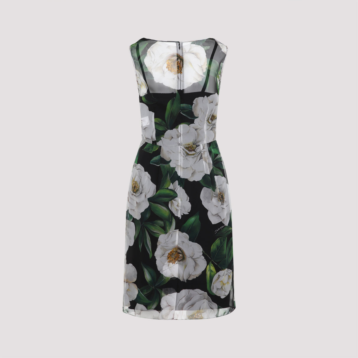 DOLCE & GABBANA Printed Silk Dress with Draped Neckline for Women