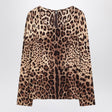 DOLCE & GABBANA Leopard Print Silk Blend T-Shirt