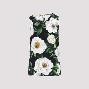 DOLCE & GABBANA Floral Printed Silk Top