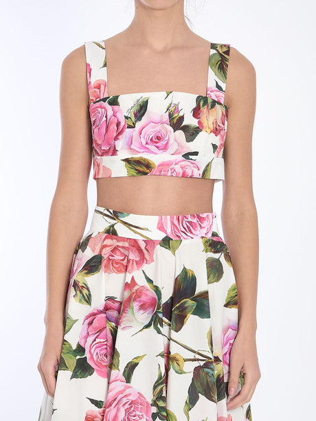 DOLCE & GABBANA Floral Print Crop Top - Regular Fit