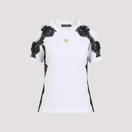 DOLCE & GABBANA Stylish Cotton Blend T-Shirt for Women - Spring/Summer 2025