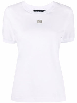 DOLCE & GABBANA Crystal Embellished Round Neck T-Shirt for Women