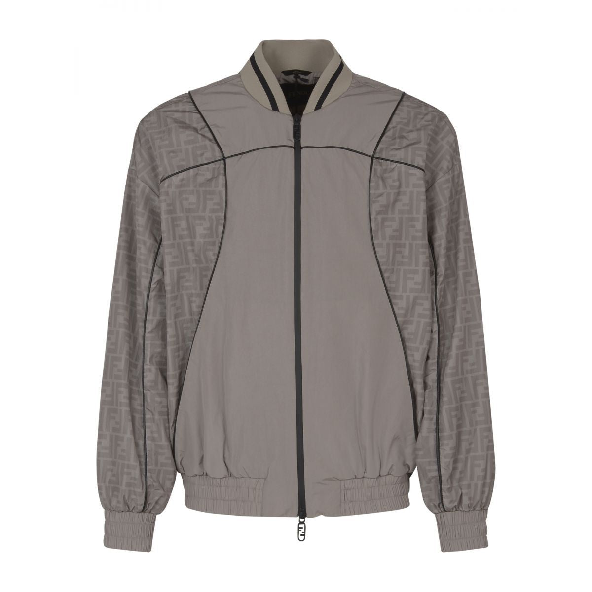 FENDI Stone and Ebony Men's Bomber Jacket for SS24