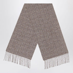 LORO PIANA Elegant Tweed Scarf for Men - Fringed Edges