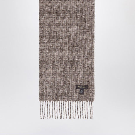 LORO PIANA Elegant Tweed Scarf for Men - Fringed Edges