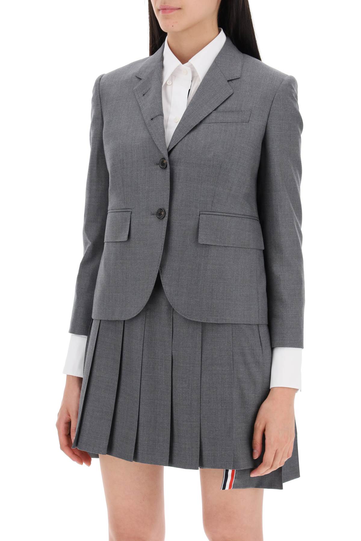 THOM BROWNE Mini Single-Breasted Cropped Jacket