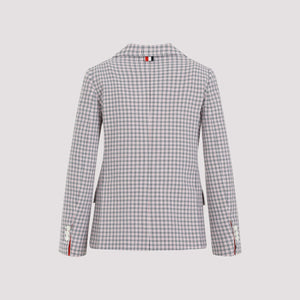 THOM BROWNE Mini Check Cotton Jacket for Women