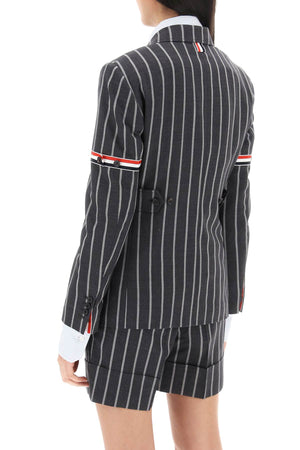 THOM BROWNE Striped Single-Breasted Jacket - Size 40