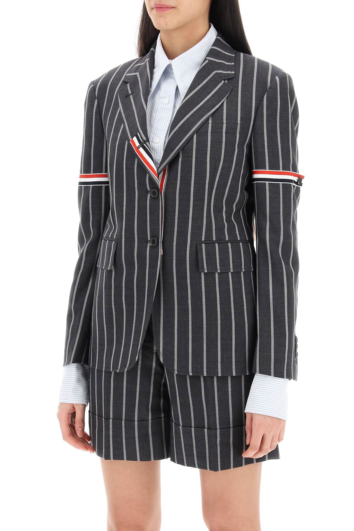 THOM BROWNE Striped Single-Breasted Jacket - Size 40