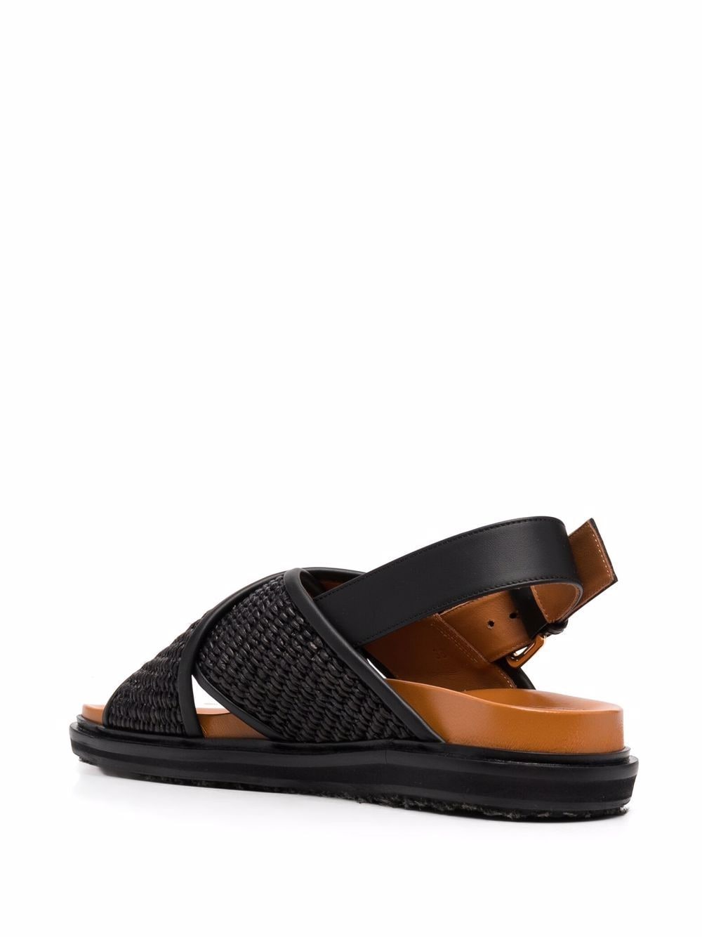 MARNI Leather Trim Raffia Sandals for Women