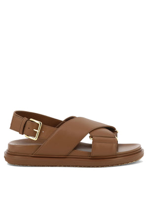 MARNI Stylish Brown Leather Sandals for Women - 2024 Collection