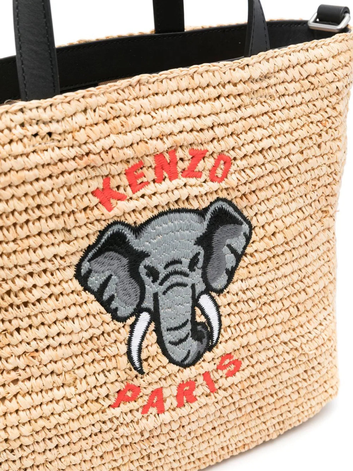 KENZO Elephant Embroidered Logo Tote Handbag 28X21X11 CM