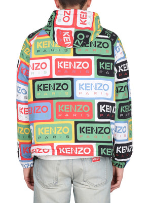 KENZO Men's Windbreaker Jacket with Half Zipper Closure