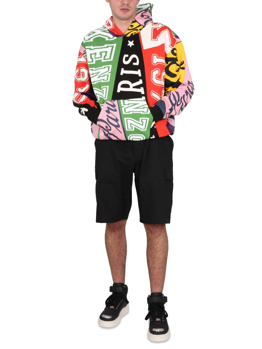 KENZO Flag Print Hoodie Sweatshirt