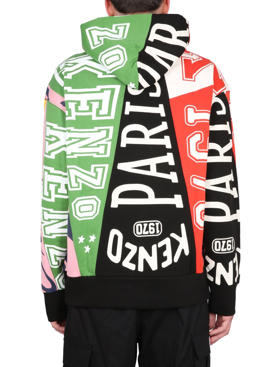 KENZO Flag Print Hoodie Sweatshirt